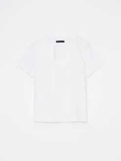 MOHITO Biały t-shirt z dekoltem V biau0142y Online