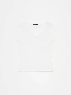 MOHITO Biały t-shirt z krótkim rękawem biau0142y Sale