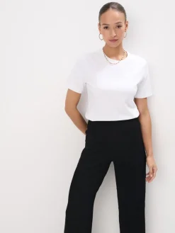 MOHITO Biały t-shirt z merceryzowanej bawełny biau0142y Online