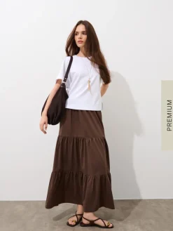 MOHITO Biały t-shirt z merceryzowanej bawełny biau0142y Fashion