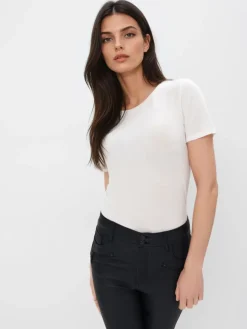 MOHITO Biały t-shirt z ozdobnymi elementami biau0142y Fashion