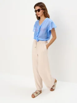 MOHITO Błękitna bluzka z lyocellem bu0142u0119kitny New