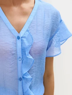 MOHITO Błękitna bluzka z lyocellem bu0142u0119kitny New