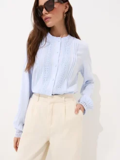 MOHITO Błękitna bluzka z wiskozy bu0142u0119kitny Discount