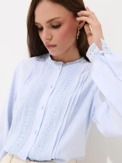 MOHITO Błękitna bluzka z wiskozy bu0142u0119kitny Discount