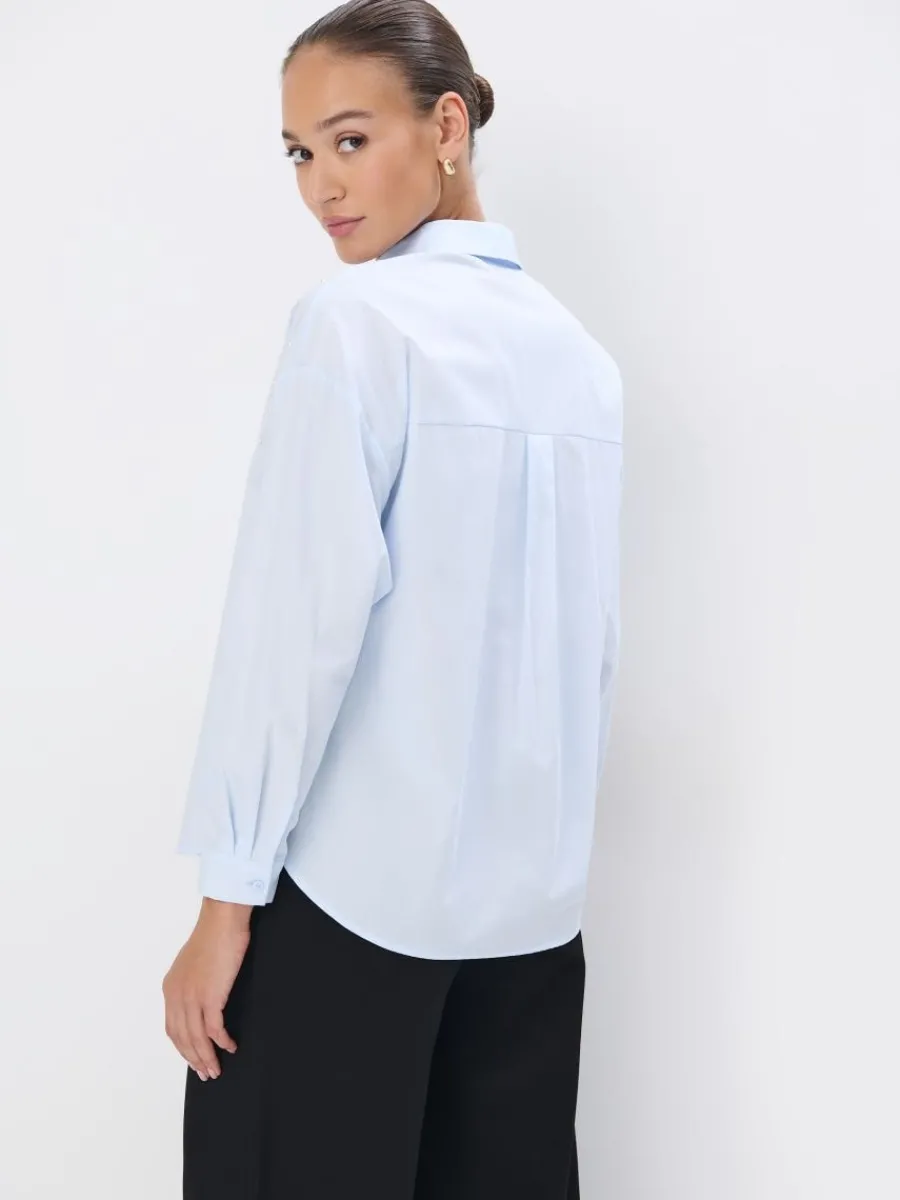 MOHITO Błękitna koszula z ozdobnymi elementami bu0142u0119kitny Clearance