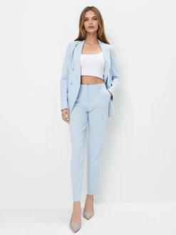 MOHITO Błękitne spodnie cygaretki bu0142u0119kitny New