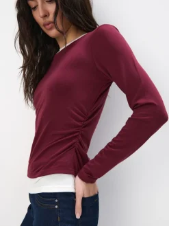 MOHITO Bluzka basic kasztanowy Clearance