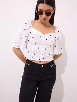 MOHITO Bluzka w kropki biau0142y New