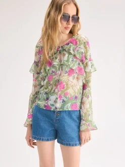 MOHITO Bluzka w kwiaty fuksjowy Discount