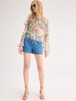 MOHITO Bluzka w kwiaty fuksjowy Discount