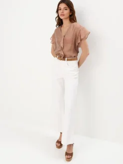 MOHITO Bluzka z lyocellem bru0105zowy Fashion