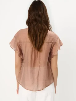 MOHITO Bluzka z lyocellem bru0105zowy Fashion