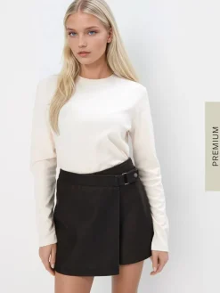 MOHITO Bluzka z merceryzowanej bawełny biau0142y Fashion