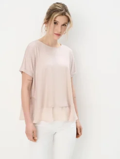 MOHITO Bluzka z połyskiem pastelowy ru00f3u017cowy Fashion