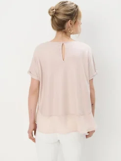 MOHITO Bluzka z połyskiem pastelowy ru00f3u017cowy Fashion