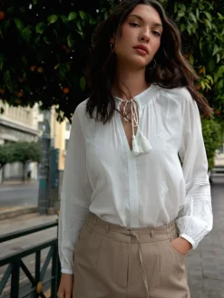 MOHITO Bluzka z wiskozą kremowy Sale