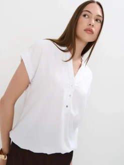 MOHITO Bluzka z wiskozy biau0142y Fashion