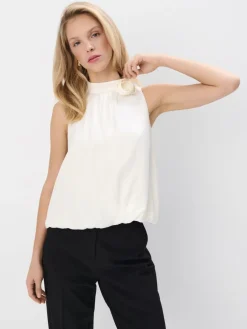 MOHITO Bluzka z wiskozy kremowy Fashion