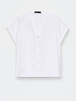 MOHITO Bluzka z wiskozy i lnu biau0142y Discount