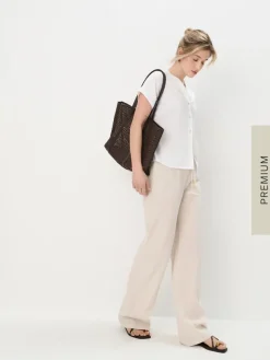 MOHITO Bluzka z wiskozy i lnu biau0142y Discount