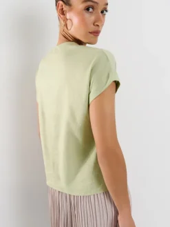 MOHITO Bluzka z wiskozy i lnu zielony Sale
