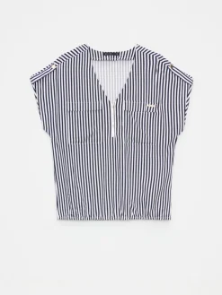 MOHITO Bluzka z wiskozy w paski biau0142y Discount