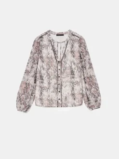 MOHITO Bluzka z wężowym wzorem czarny Fashion