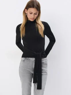 MOHITO Bluzka ze stójką czarny Outlet