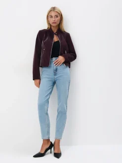 MOHITO Bordowa kurtka typu biker kasztanowy Fashion