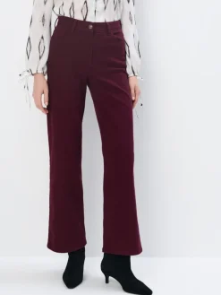 MOHITO Bordowe spodnie z szeroką nogawką kasztanowy Fashion