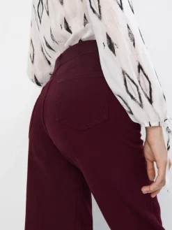 MOHITO Bordowe spodnie z szeroką nogawką kasztanowy Fashion