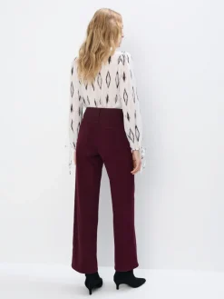 MOHITO Bordowe spodnie z szeroką nogawką kasztanowy Fashion