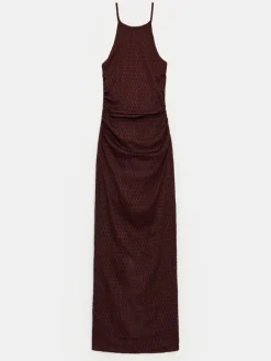MOHITO Brązowa sukienka maxi ciemno bru0105zowy New