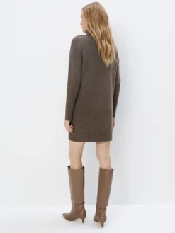 MOHITO Brązowa sukienka mini z golfem bru0105zowy Hot