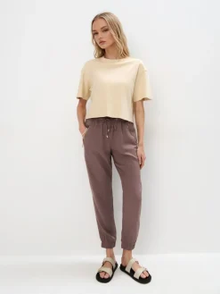 MOHITO Brązowe spodnie joggery bru0105zowy Fashion