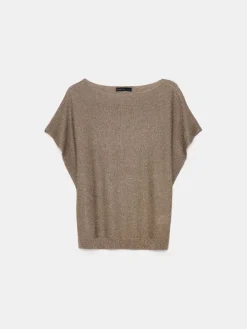 MOHITO Brązowy sweter z wiskozą i metalizowaną nitką khaki New