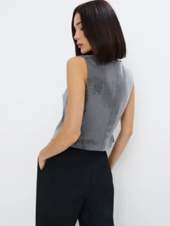 MOHITO Błyszcząca kamizelka szary Hot