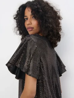 MOHITO Błyszcząca sukienka mini oversize zu0142oty Sale