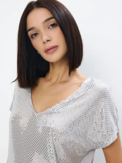 MOHITO Błyszcząca szara bluzka szary Hot