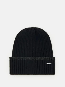 MOHITO Czapka beanie z ozdobnym wykończeniem czarny Hot