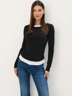 MOHITO Czarna bluzka basic czarny Clearance