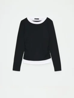 MOHITO Czarna bluzka basic czarny Clearance