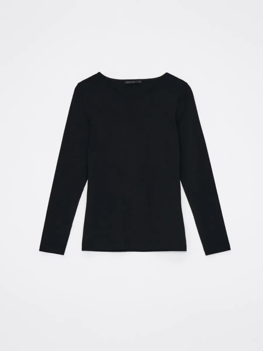 MOHITO Czarna bluzka basic czarny Online