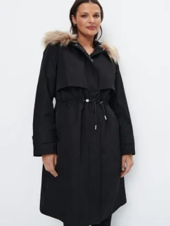MOHITO Czarna kurtka parka czarny New