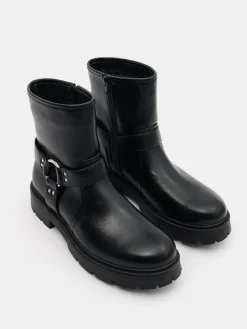 MOHITO Czarne botki z klamrą czarny Clearance