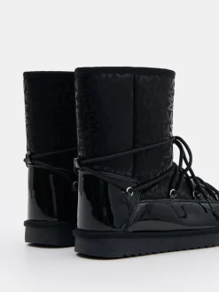 MOHITO Czarne buty śniegowce czarny New