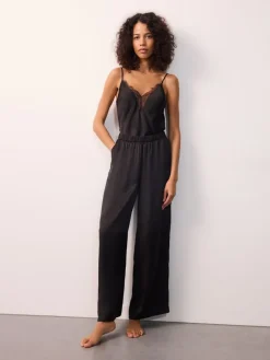 MOHITO Czarne spodnie od piżamy czarny Fashion