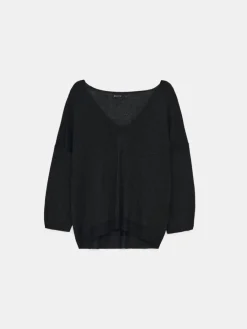 MOHITO sweter z dekoltem V czarny Fashion
