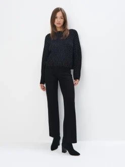 MOHITO sweter z dżetami czarny Discount